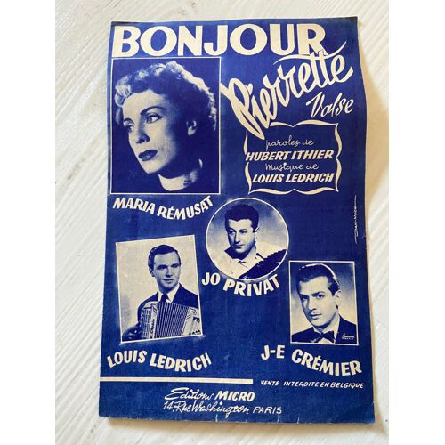Partition "Bonjour Pierrette"