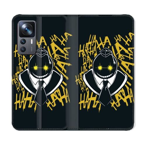 Housse Cuir Portefeuille Pour Xiaomi 12t Manga Assassination Classroom Kuro Noir