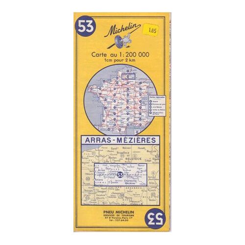 Carte Michelin N° 53   Arras - Mézières. 53