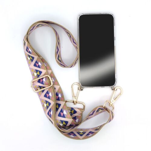 Coque Renforcée Transparente Pour Honor Magic 5 Lite Avec Lanière / Bandoulière / Cordon Réglable En Tissu Triangle