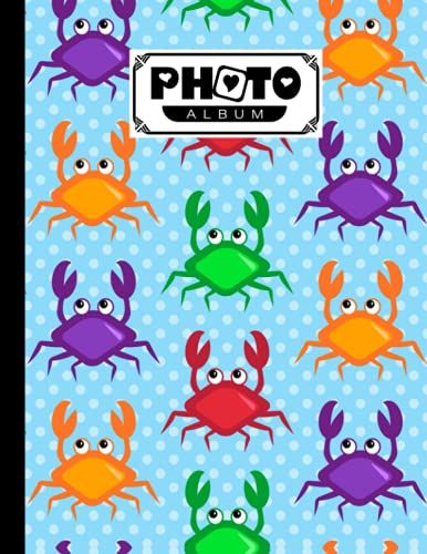 Photo Album: Album, Large Photo Albums With Writing Space Memo, Extra Large Capacity Picture Album, Family, Baby, Wedding, Travel Photo Book, 120 Pages | Crabs Cover By Marina Hohmann