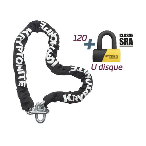 Kryptonite - Bloque Disque Intouchable Disc Lock Sra + Chaîne 120cm 15mm