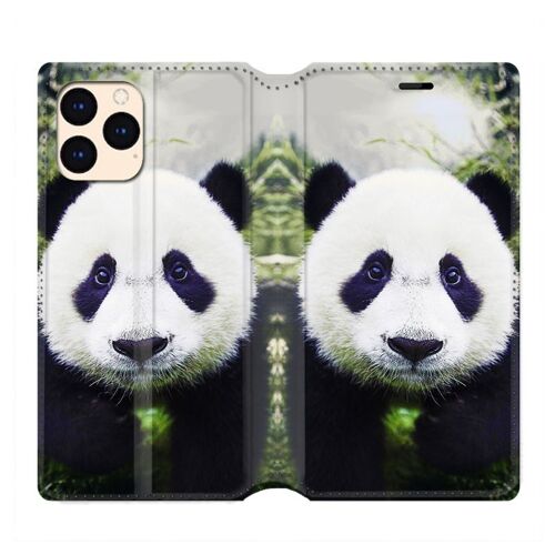 Housse Cuir Portefeuille Pour Iphone 12 Mini Panda Color
