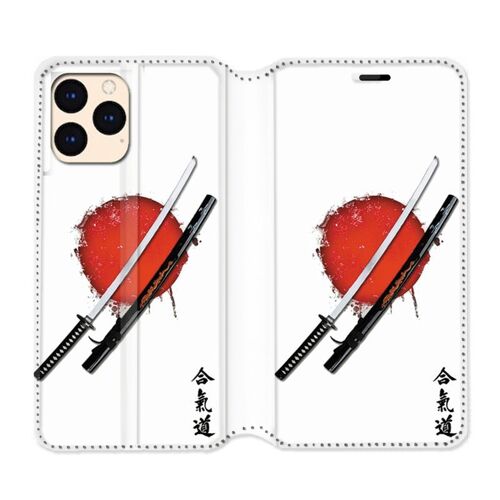 Housse Cuir Portefeuille Pour Iphone 12 Mini Japon Epée