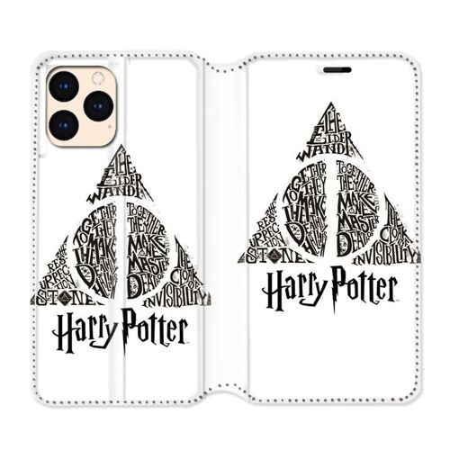 Housse Cuir Portefeuille Pour Iphone 12 Mini Wb License Harry Potter Triangle Blanc