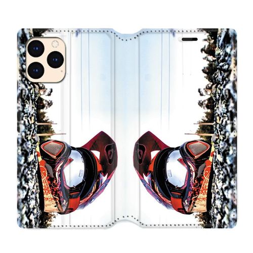 Housse Cuir Portefeuille Pour Iphone 12 Mini Moto Casque Cross