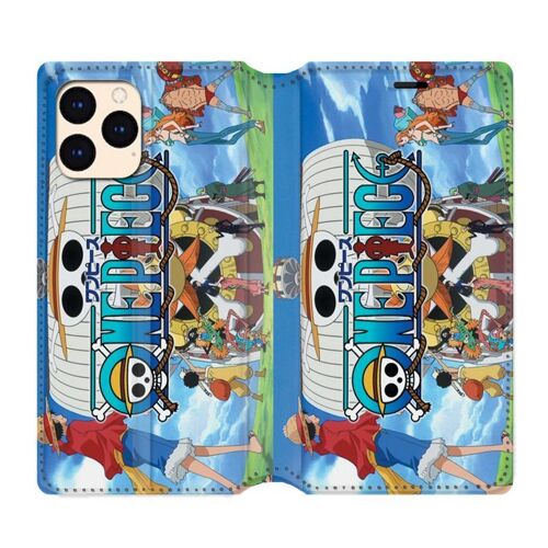 Housse Cuir Portefeuille Pour Iphone 12 Mini Manga One Piece Sunny