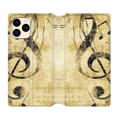 Housse Cuir Portefeuille Pour Iphone 12 Mini Musique Clé Sol Vintage