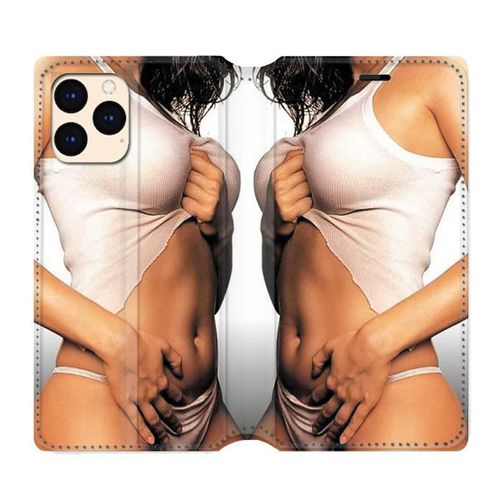 Housse Cuir Portefeuille Pour Iphone 12 Mini Sexy Tee Shirt Blanc
