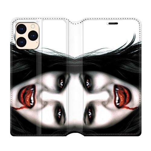 Housse Cuir Portefeuille Pour Iphone 12 Mini Vampire Blanc