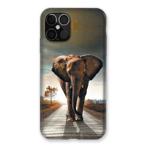 Coque Renforcée Pour Iphone 12 / 12 Pro Savane Elephant Route