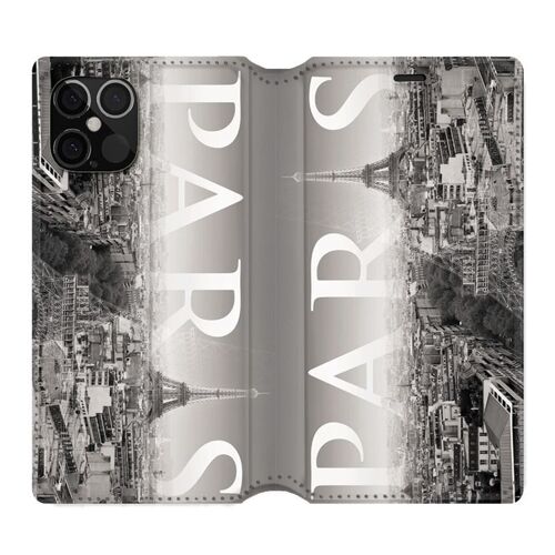Housse Cuir Portefeuille Pour Iphone 12 / 12 Pro France Paris Vintage