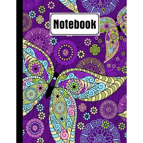 Notebook: Colorful Vintage Butterflies Cover Composition Notebook College Ruled, Colorful Vintage Butterflies Notebooks, School Supplies, Notebooks ... Pages - Large 8.5" X 11" By Friedemann Herold