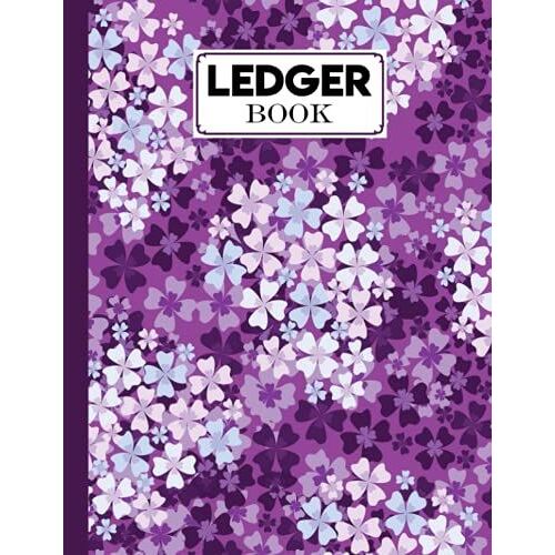 Ledger Book: Record Income And Expenses With Flowers Cover, 120 Pages, Size 8.5" X 11" By Boris Wegener