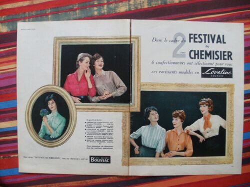 Publicité Ancienne (Avril 1958) Pour Les Chemisiers " Loveline " Par " Boussac "