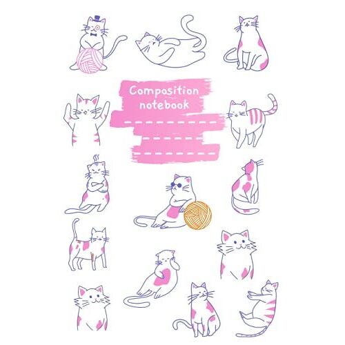 Notebook: Cute Colorful Cats College Ruled Lined Pages (Composition Book, Journal)
