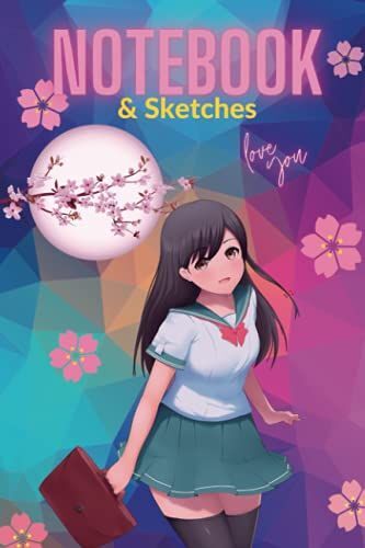 Notebook & Sketches Love You: Carnet De Notes Et Croquis Anime Kawaii - 100 Pages - Journal : Une Page Pour Écrire, Une Pour Dessiner (French Edition)