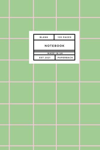 Notebook: Cute Green And Pink Check Lined Notebook