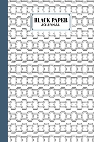 Black Paper Journal: Hexagons Cover Black Paper Journal, Solid Black Journal With Black Pages | Reverse Color Notebook | Black Out Paper, 120 Pages, Size 6" X 9" By Eckard Sommer