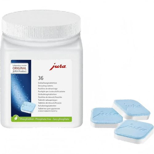 Pastilles de détartrage Jura, détartrage profond et efficace, Protection durable pour Machines à café, Formulation écologique sans phosphore (36 pastilles)