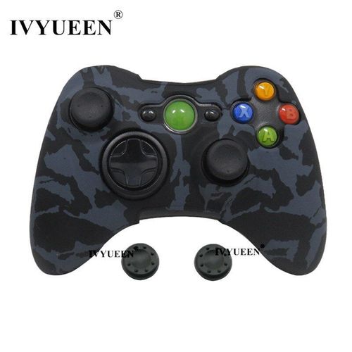 Camo Noir - Housse De Protection Pour Manette Microsoft Xbox 360 20 Couleurs Impression Par Transfert D'eau Avec Poignées Pour Le Pouce