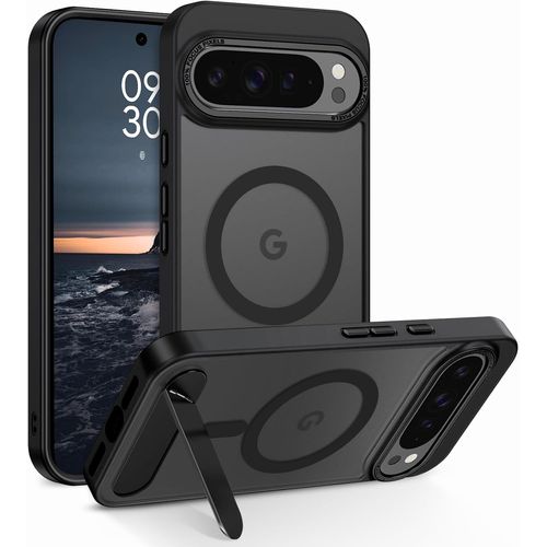 TRAHOO-Coque Magnétique pour Google Pixel 10 Pro XL, Compatible avec MagSafe, [Support Invisible Intégrée] Housse Qualité Militaire Antichoc, Étui Translucide Mat pour Google Pixel 10 Pro XL, Noir