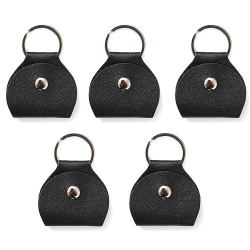 5x Guitare Médiator Porte-Clé, Guitare Médiator Porte-Sac, Plectrum Porte-Clés Porte-Clés Étuis, Cadeau Pour Guitaristes Noir