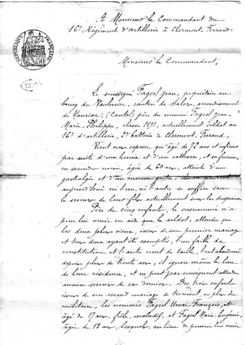 Demande De Dispense Partielle Du Service Militaire De 1893