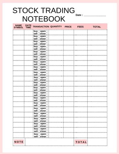 Stock Trading Notebook | 8.5 " X 11 " | 100 Pages