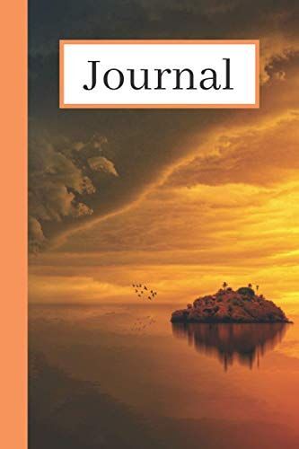Journal: Stunning Sunset Over The Ocean Front Cover And Storm With Lightning Coming Back Cover Journal