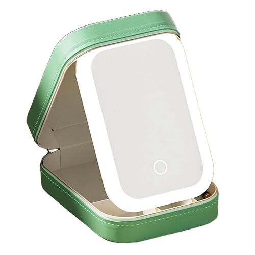 Miroir de maquillage réglable tricolore à LED Miroir de maquillage réglable avec lumières Miroir de maquillage éclairé rechargeable, A