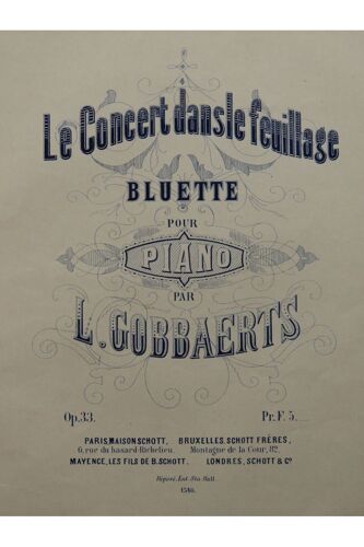 Gobbaerts Louis Le Concert Dans Le Feuillage Piano Ca1875