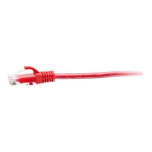 C2G 1ft (0.3m) Cat6a Snagless Unshielded (UTP) Slim Ethernet Network Patch Cable - Red - Cordon de raccordement - RJ-45 (M) pour RJ-45 (M) - 30 cm - 4.8 mm - UTP - CAT 6a - moulé, sans crochet -...