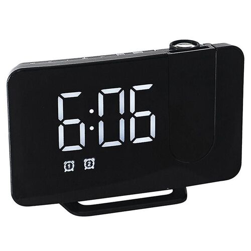 Alarm Clock, 15 FM Radio Digital Clock, Dual Alarms 4 Dimmer, USB Phone Charging Port, 180 Adjusta