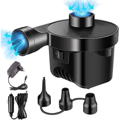 Electric Air Pump For Inflatables, Portable Air Mattress Pump With 3 Nozzles For Outdoor Camping Sw
