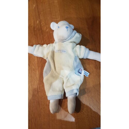 Peluche Doudou Sucre D Orge Ours Capuche