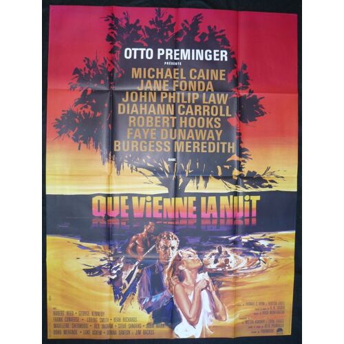Que Vienne La Nuit - Hurry Sundown * Film 1967 Otto Preminger - Affiche De Cinéma Originale Française 1967 - 120x160 Cm Dessin Landi - Movie Poster * Michael Caine ; Jane Fonda, Faye Dunaway