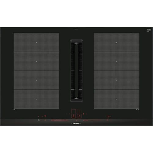 Siemens iQ700 EX875LX67E Table de cuisson à induction avec évacuation par aspiration - Noir/inox - 4 foyers