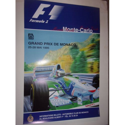 Poster Grand Prix De Formule 1 De Monaco 1995