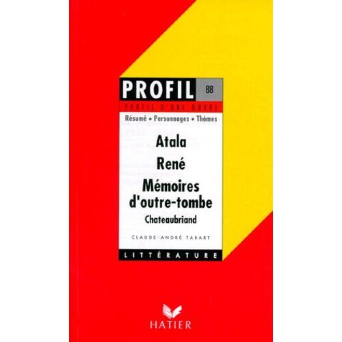 Atala" (1801), "René" (1802), "Mémoires D'outre-Tombe" (1848-1850), Chateaubriand - Résumé, Personnages, Thèmes