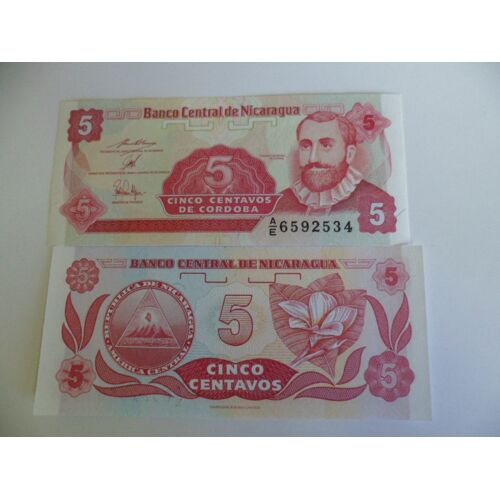 Nicaragua 5 Centavos  ( Signature Differente )  Unc / Neuf !!