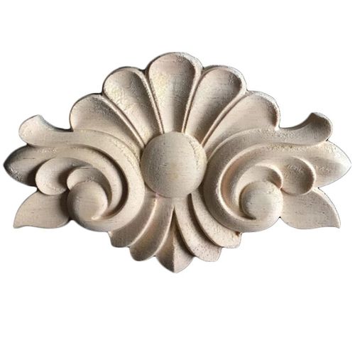 Appliques décoratives antiques en bois, décoration de meubles européens, porte d'armoire, moulures irrégulières en bois, sculpture de fleurs, Figurine artisanale