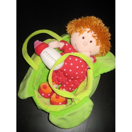 Doudou Peluche Petit Garçon Et Biberon Panier Fleur Lilliputiens