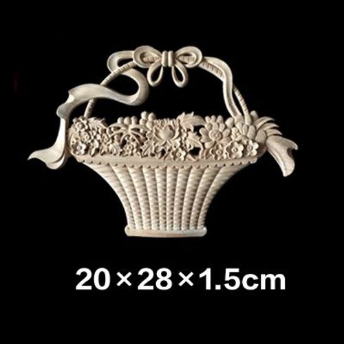 Appliques décoratives antiques en bois, 1 pièce, décoration de meubles, porte d'armoire, moulures irrégulières en bois, sculpture de fleurs, artisanat de figurines
