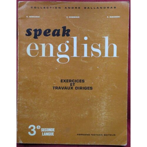 Speak English 3eme Seconde Langue