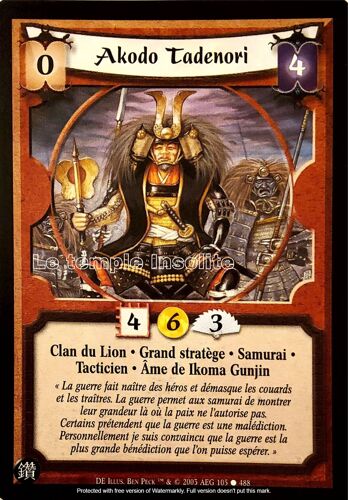 Carte Legend Of The Five Rings : Akado Tadenori 105/488