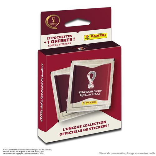 Stickers World Cup Qatar 2022 Blister De 12 Pochettes + 1 Offerte
