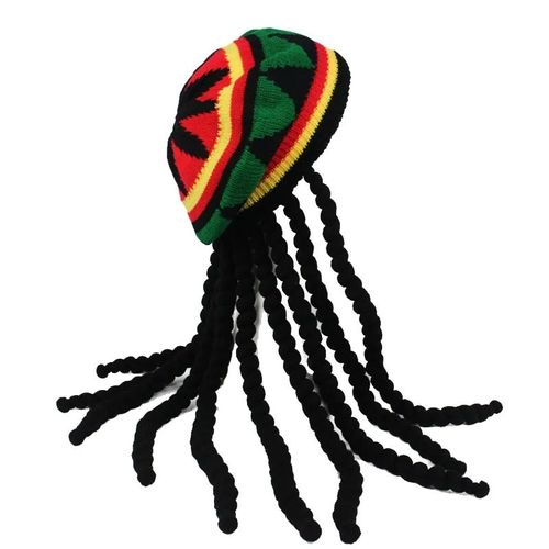 Bonnet Tressé En Tricot Pour Homme,Chapeau Hip Hop,Dreadlocks,Chapeau Plus Chaud,Jamaïcain Bob Marley Rasta,Hiver