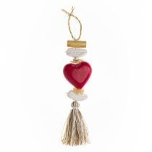 Tresse Rouge Senteur Fleur De Coton Plume Blanche Platre 