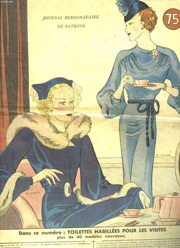 La Mode Francaise, Journal Hebdomadaire De Patrons N°52, 29 Decembre 1935. Toilettes Habillees Pour Les Visites.